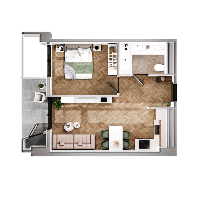 ბინა N287   სართული 21